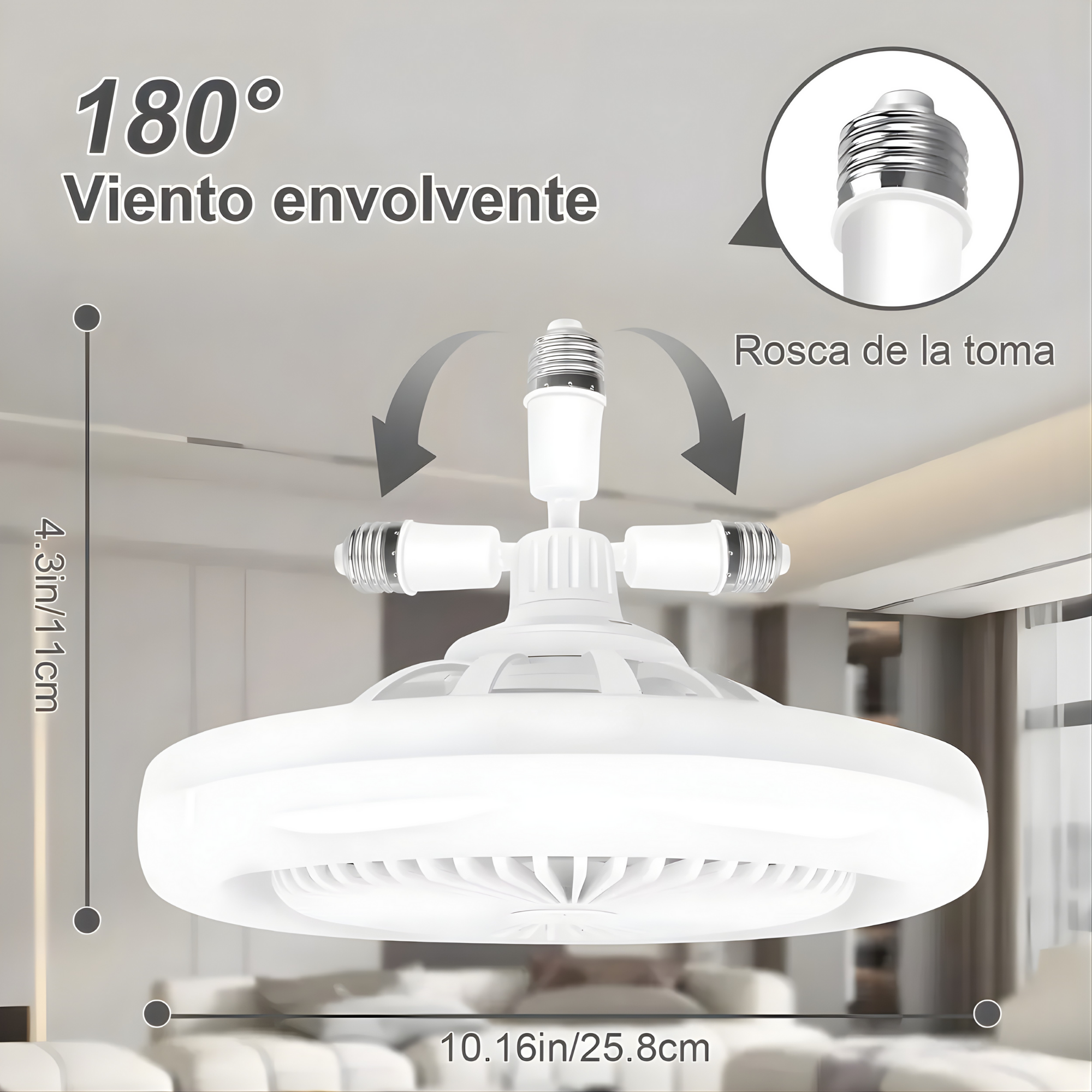 Lámpara Ventilador con Luz y Control — 2 en 1 para Recámara y Sala