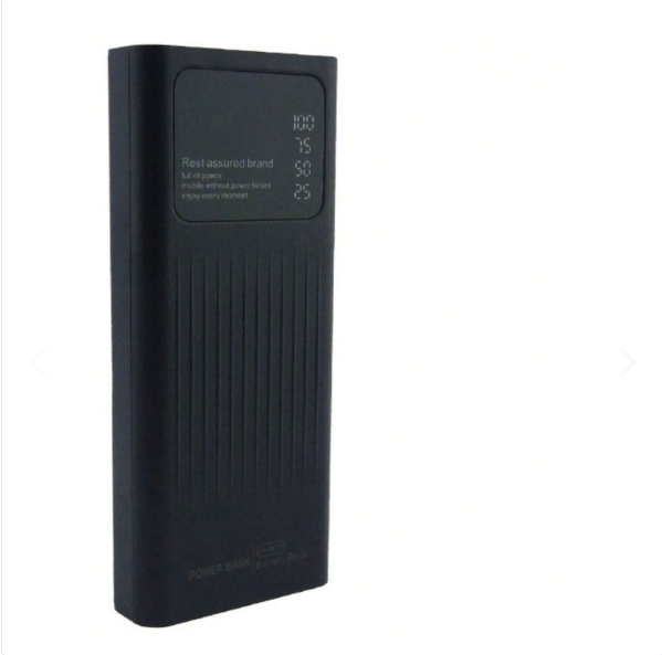 Pila portátil recargable negra con pantalla LED indicadora de batería