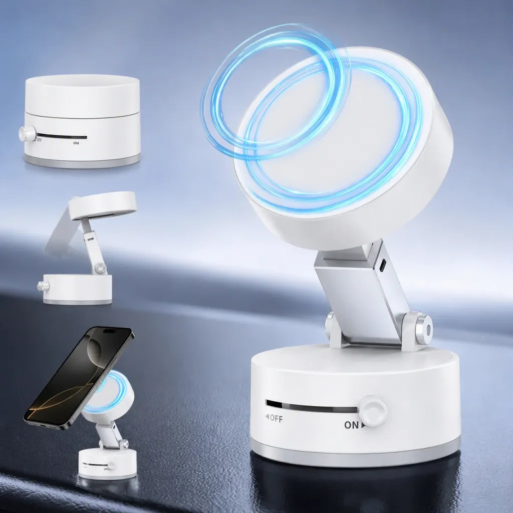 Soporte Magnético para Celular con Ventosa — Rotación 360°, Para Auto, Escritorio y Más