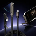 Cable USB-C a USB-C 240W con Soporte Plegable — Carga Rápida, Ángulo 90°, 1.5m