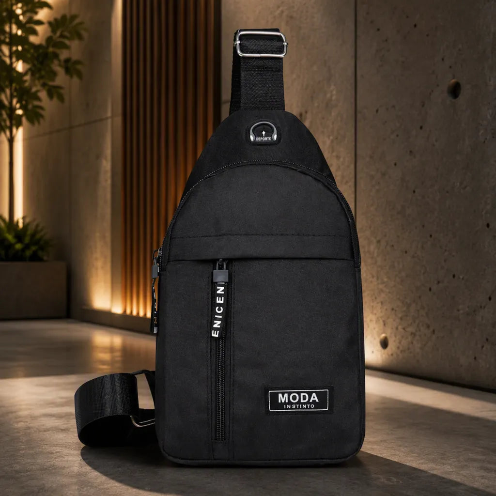 Bolsa Sling Cruzada Resistente al Agua — Unisex con Orificio para Audífonos