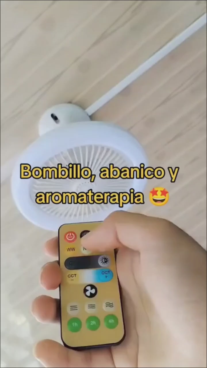 Lámpara Ventilador con Luz y Control — 2 en 1 para Recámara y Sala